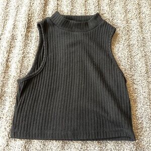 Elegant Black Ribbed Tank Top